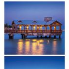 "Koh Lanta, Thailand - Key West, Florida, USA - Restaurant auf einem Steg, Thailand. Kalender im Dezember."