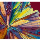 Logo: "Karl Gaff, The Art of Science, 12." Bunte, kristallartige Strukturen auf rotem Hintergrund.