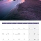 Ein Kalender für Dezember 2027 zeigt Sonntage fett. Oben ist ein Bild eines Berges bei Sonnenaufgang mit rosa und lila Himmel.