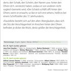 Namenstage: Angelo, Egbert, Marian, Wilfrid | Erwin, Francine, Franka, Marco. Geburtstage am 24./25. April.