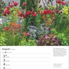 August, 31. Woche, 2.-8. Montag bis Sonntag. Spruch: Tanzen ist träumen mit den Beinen. Farbenfrohe Gartenblumen.