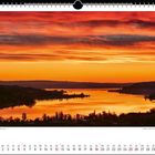 Text: "Tagesanbruch bei Eschenz – Blick auf den Untersee." Darunter ein Kalender für Dezember 2021. Sonnenaufgang über Wasser.