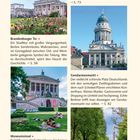 Seite über Sehenswürdigkeiten in Berlin: Brandenburger Tor, Fernsehturm, Gendarmenmarkt, Museumsinsel. Jeweils kurze Beschreibungen.