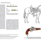 "Formation of a k.k. cavalry squadron in a deployed line."
Illustration eines Pferdes mit Ausrüstung und Darstellung einer Pistole.
