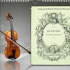 "Joh. Seb. Bach, Weihnachts-Oratorium" auf Notenheft. Links davon eine Violine mit Bogen, Noten und ein Kalenderblatt mit "12".