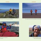 KANADA: Wanderer in der Tundra, dramatische Wolken über Leaf River.  
MAROKKO: Wanderer auf schwarzer Ebene, freundlicher Berber in der Wüste.