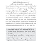 Texte sprechen über unterstützende Aussagen bei Angst, z. B. „Ich sehe, dass du gerade Angst hast.“ Sie sind in einem Fließtext.