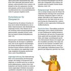 Texte: Risikofaktoren für Übergewicht, Bewegungsmangel, Psychischer Stress, Ungünstige Ernährung. Illustration: Bär mit Stift.