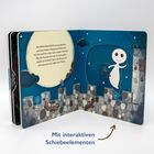 "Mit interaktiven Schiebeelementen." Text über Nachtluft, Gespenst, Burg und Mond. Illustration mit kleinem Gespenst.
