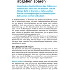 Text oben: "Steuern und Sozialabgaben sparen. Verschiedene Quellen können das Einkommen zusätzlich zu Rente und Job erhöhen."