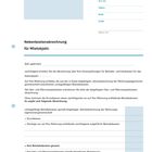 Nebenkostenabrechnung für Mietobjekt. Kontaktdatenbereiche, Tabelle für Betriebskosten und Nachzahlung/Guthaben.