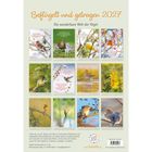 "Beflügelt und getragen 2027 – Die wunderbare Welt der Vögel." Zwölf Vogelbilder mit Kalendarium, poetischen Zitaten.