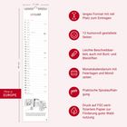 Januar Kalender, 11x49 cm. Eigenschaften: viel Platz, humorvolle Gestaltung, beschrieben mit Kalenderdetails und Symbolen.