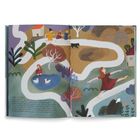 1886 - 9 Jahre. Eine Illustration: Kind auf Pfad, Teich mit Enten, tanzendes Mädchen, Natur, Haus und Spaziergänger im Hintergrund.