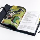 Inhaltsverzeichnis mit Titeln: "Ursprünge", "Die Parabel vom Verletzten", "Blütenlese". Buch mit bunter Illustration links.