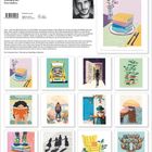 "Literary Art" von Peter Walters; 12 Illustrationen von Büchern und Lesen, darunter ein Hirsch mit Büchergeweih und ein gelbes Auto mit Büchern.