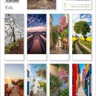 "Zauberhafte Wege 2024" Kalender, zeigt Pfade und Landschaften in verschiedenen Jahreszeiten und Stimmungen.