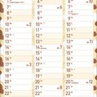 Kalender für Januar bis März 2028. Wochen 52 bis 13. Feiertage und Notizen sind markiert. Hintergrund mit braunen Punkten.