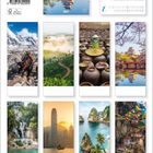 "Colours of Asia" in großer Schrift über einem blühenden Kirschbaum. Darunter sind vielfältige asiatische Landschaften.