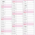 Kalender für Januar bis März 2028 mit hervorgehobenen Feiertagen und Schulferien in rosa Feldern.