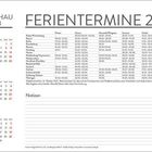Ferientermine 2027 und Vorschau für 2028, Kalenderdaten und Bundesländer mit Ferienzeiten, Platz für Notizen.