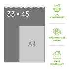 33 × 45, A4. CO2-KOMPENSIERT mit Pflanze, NACHHALTIGES PAPIER mit Bäumen, MADE IN GERMANY mit Haus.