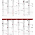 Jahresübersicht 2027 mit Feiertagen und Wochentagen in einem vertikalen Kalenderraster.