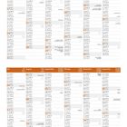 Kalender für 2027 mit Feiertagen in verschiedenen Monaten und Sprachen, strukturiert in zwei Halbjahre.