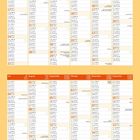 Kalender für 2027. Monate und Wochentage in mehreren Sprachen aufgelistet. Feiertage sind hervorgehoben.