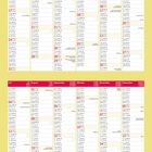 Jahreskalender für 2027 mit Monaten von Januar bis Dezember und Feiertagen in mehreren Sprachen.