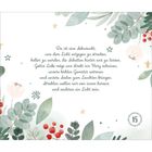 Ein Gedicht über Sehnsucht nach Licht und Wärme, umrahmt von Blättern und Beeren in sanften Farben, mit der Nummer 15.