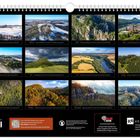 Jahreskalender mit 12 Monatsfotos schöner Landschaften und Details für Ballonfahrten.