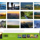 Titel: "Sächsische und Böhmische Schweiz 2024"  
Bilder: Schneebedeckte Berge, Sonnenuntergänge, Wälder, Felder.  
Porträt: Mann unten rechts.  