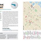 "Central Hobart", "Sassy Bars, Cheap Lunches and Outdoor Gear", Karte mit Sehenswürdigkeiten und Dienstleistungen, Text über Stadt.