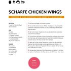 "SCHARFE CHICKEN WINGS: 8 Portionen, 20 Min. Vorbereitung, 10 Min. Ruhezeit, 6-10 Min. Grillzeit. Tipp: Mit Ranch-Dip servieren."