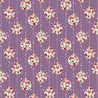 Illustration: Auf lila Hintergrund hängen kugelförmige Ornamente mit roten und grünen Blumenmustern und kleinen Sternen.