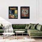 Links steht "Wunderwelt", darunter Künstlernamen. Rechts ist ein abstraktes Kunstwerk mit Kalenderblatt für November.