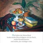 Text: "Die Kultur der Menschheit besitzt nichts Ehrwürdigeres als das Buch, nichts Wunderbareres und nichts, das wichtiger wäre. Gerhart Hauptmann."  
Kalenderwoche 44 im November, Illustration von Früchten, Büchern und einer Tasse.