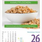 KAMUTFLOCKEN: Sind sie eine gesunde Alternative zu Haferflocken? Kalender mit Schüssel voller Kamutflocken.