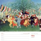 10. Woche, März 2027. Gemälde von Henri Rousseau zeigt tanzende Menschen unter einem Baum mit vielen Flaggen.