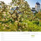 10. Woche, März 2027. Kalenderdarstellung mit einer blühenden Landschaft und einer Kirche im Hintergrund.