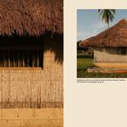 Links „CONCLUSION“, rechts „Traditional solutions...Colombia. Roof thatching in vendeguya/pili grass.“ Hütte mit Strohdach.