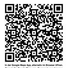 Ein QR-Code; Text darunter: „In der Google Maps App, alternativ im Browser öffnen."