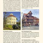 Texte: "Der Domschatz von Halberstadt", "Magdeburg", "Wittenberg, Eisleben und Mansfeld – die Lutherstädte", "Halle (Saale)". 

Bilder: Ein detailliertes Foto eines verzierten Objekts, historische Gebäude und Denkmäler.