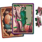 Zwei Puzzle mit mythischen Figuren: Ein Riese mit rotem Bart und ein Waldgeist mit langem, grünem Bart.