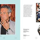 Rechts Text über Cosmograph Daytona und Paul Newman. Links ein Porträt von Paul Newman. Unten eine Rolex-Uhr.