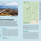 Kunanyi/Mt Wellington: Majestic, 1271m, trails, snow, Hobart's beacon. Tips: Springs bike tracks, Lost Freight coffee. Map included.