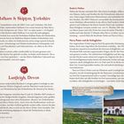 Texte: Malham & Skipton, Yorkshire; Lustleigh, Devon; Godric’s Hollow; Harry Potter und die Schlägloch; Filmbezug zu Godric's Hollow und Cokeworth. 

Illustration: Karten mit Bildbeschreibungen.