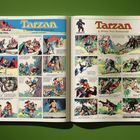 Comic mit "Tarzan" im Titel. Panels zeigen Abenteuer im Dschungel, mit Figuren in Bewegung. Farbenfrohe Illustrationen.