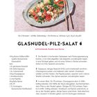 GLASNUDEL-PILZ-SALAT, erfrischende Kombi aus Korea. Rezept für Glasnudelsalat mit Pilzen, roter Paprika und Babyspinat.